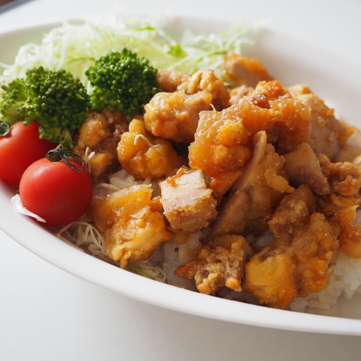 簡単甘だれ唐揚げ丼